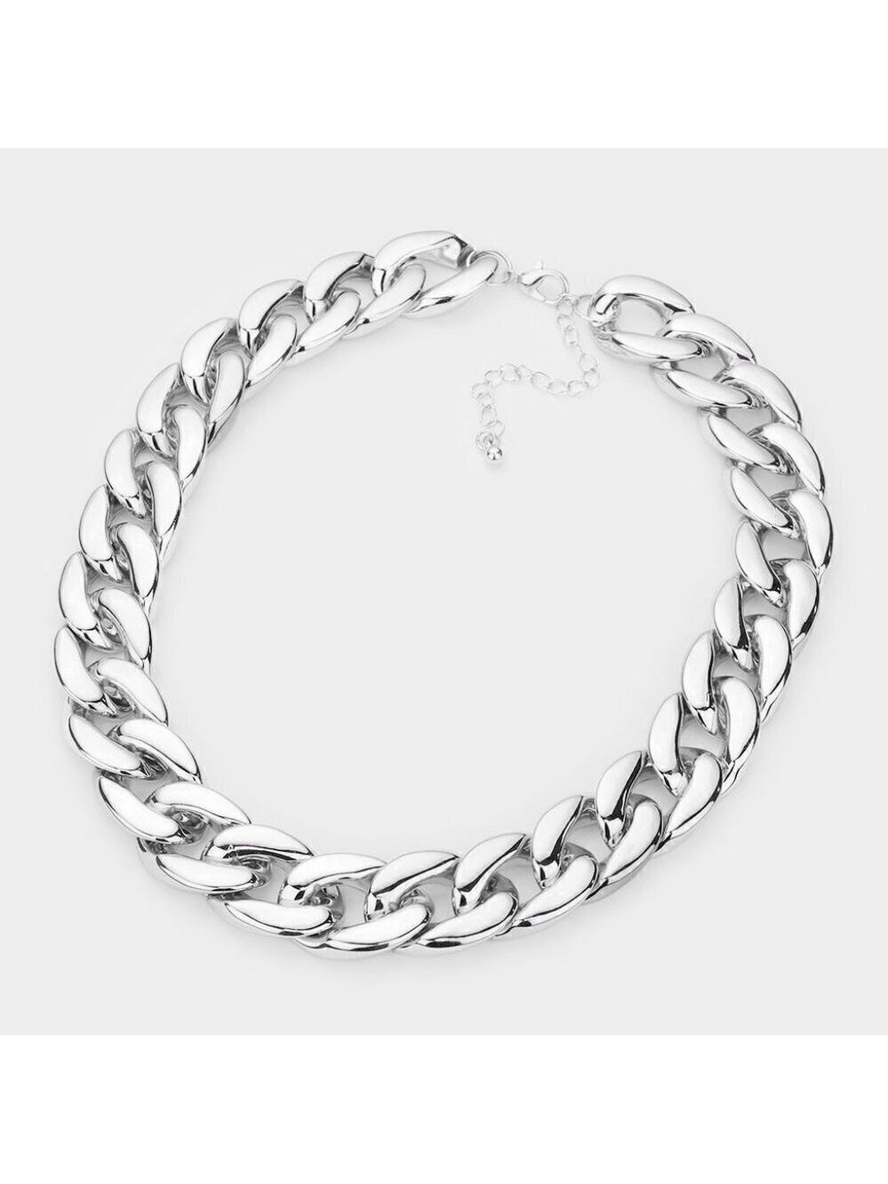 NEW Silver Bold Chunky CCB Chain Necklace